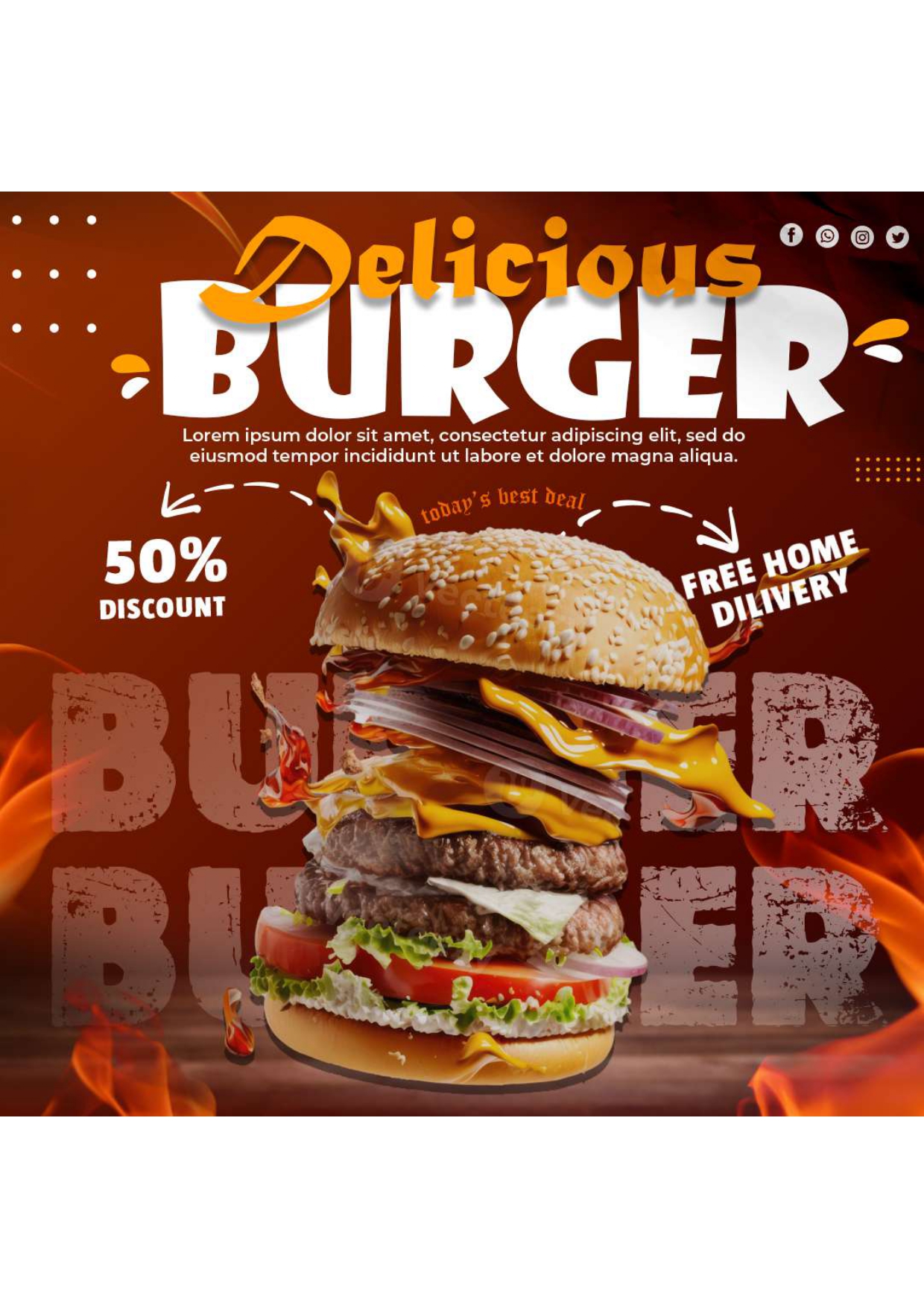 Delicious Burger — Social Post